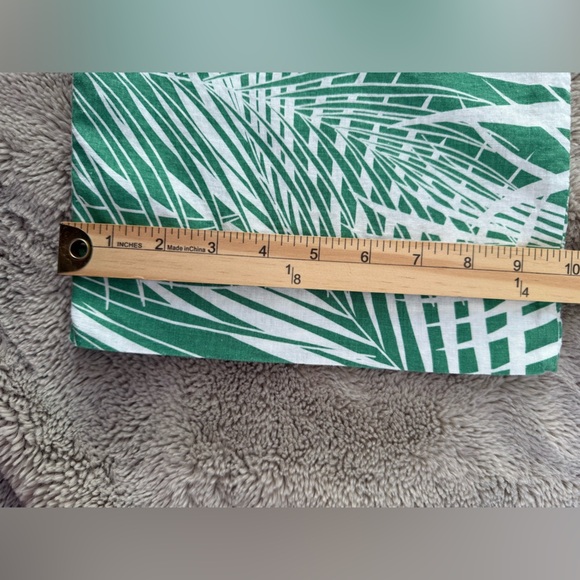 Panama Jack Linen Blend Wide Leg Pants Sz M Tropical Palm pockets green white - Picture 9 of 13